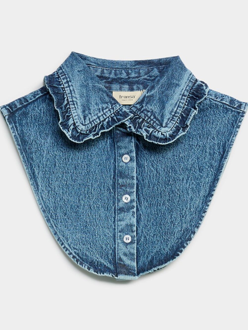 Fransa Ruffled denim faux-collar 100% cotton